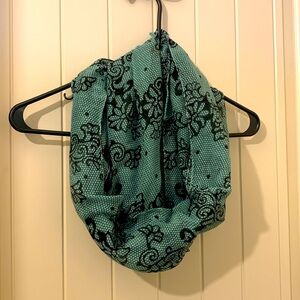 Black & Teal Paisley Printed Tube Scarf